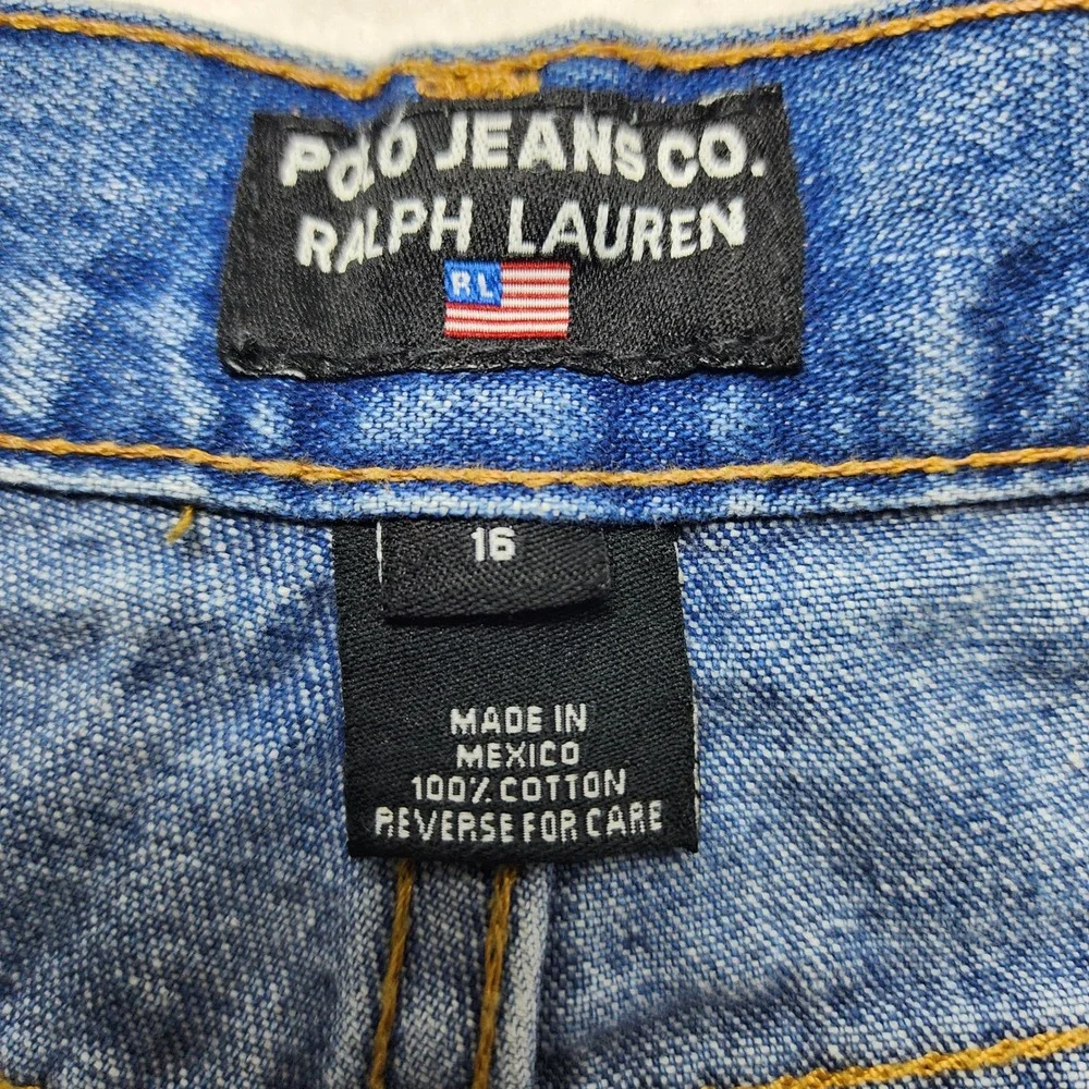 Ralph Lauren Polo Jeans Boys 16 Denim Carpenter Wide Leg Flag Heritage 28x28